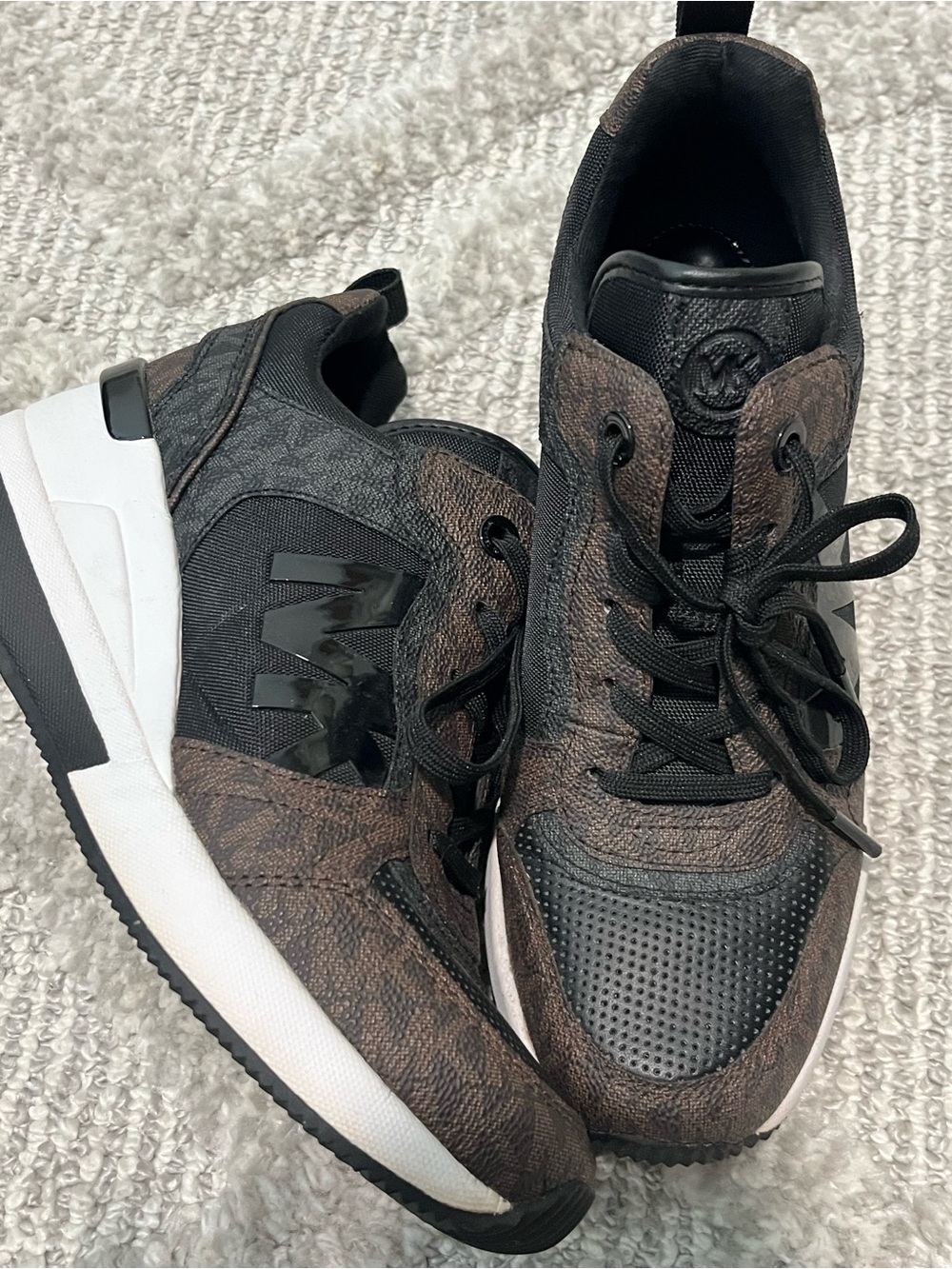 MICHAEL Michael Kors Black and Brown Slip-On Sneakers